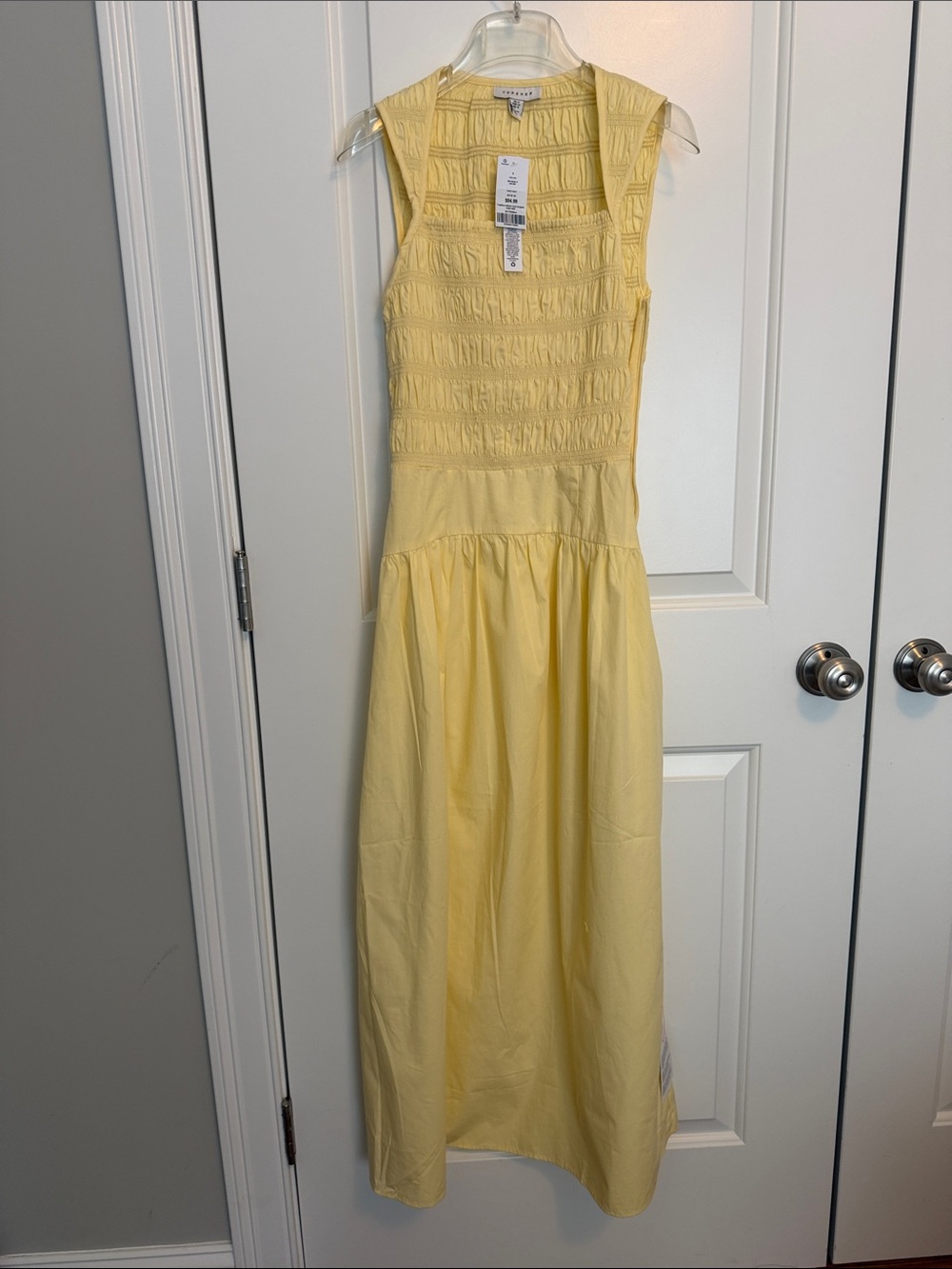 NWT Topshop Buttermilk Smocked Maxi Dress